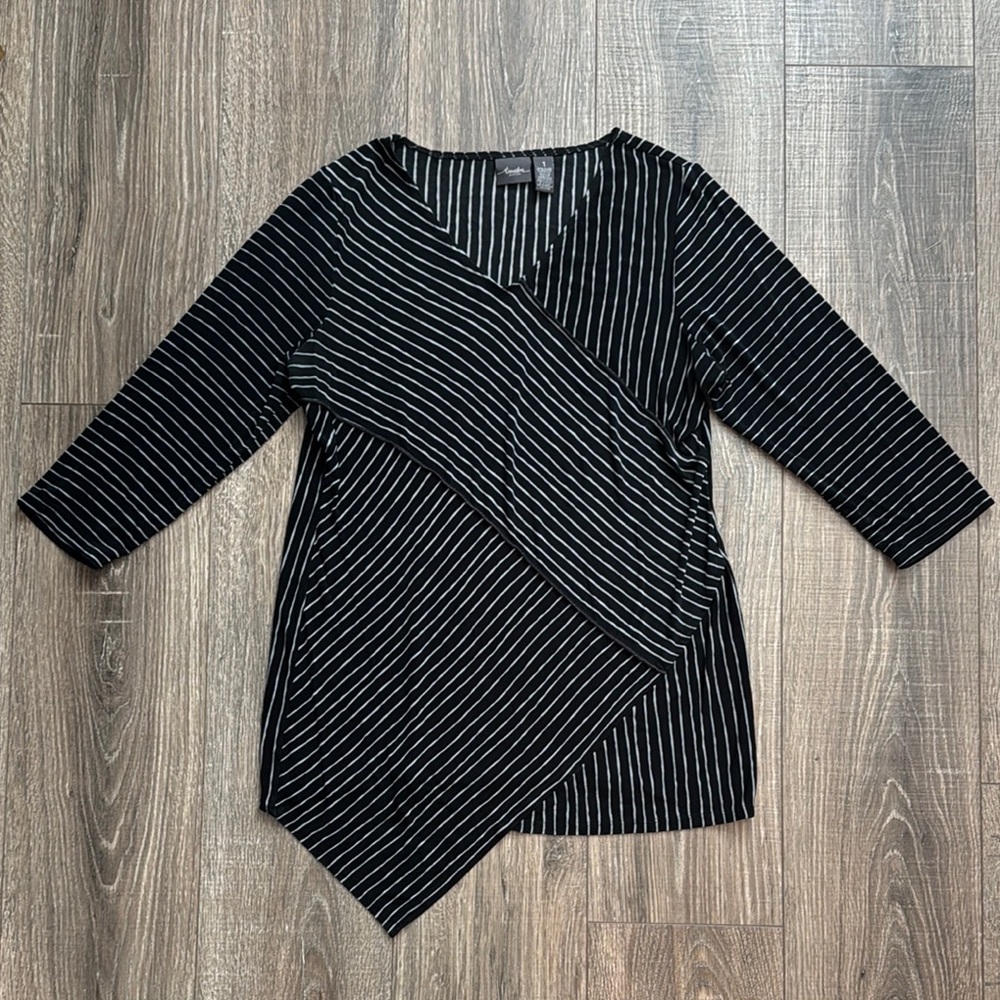 Chicos Black and White Striped Women's Top